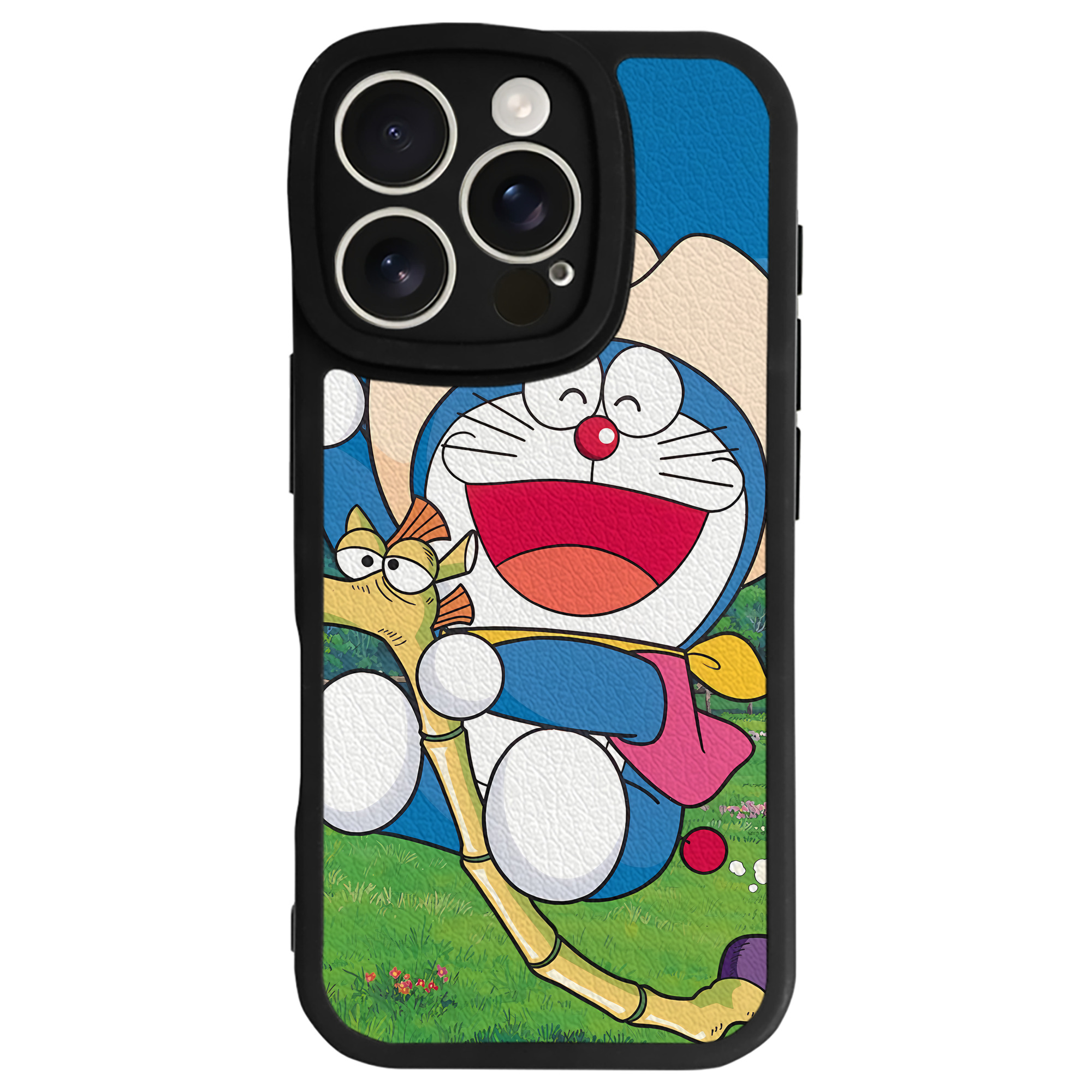 （画像用） ドラえもん Doraemon 【iPhone 16シリーズ対応】シリコンスマホケース（レザー調） 材質：シリコン